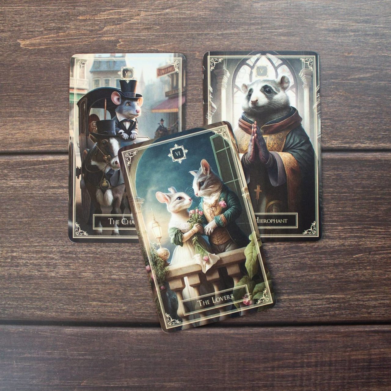 A tarot card featuring an earth animal, symbolizing stability and grounding